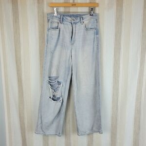 American Eagle Outfitters Light Wash Wide Leg Jeans